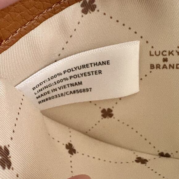 LUCKY BRAND Brown Tan Pebbled Faux Leather Bifold Wallet ZipAround Change Pocket - Picture 9 of 14